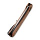 Складной нож CIVIVI Button Lock Elementum 14C28N Steel Gray Stonewashed Handle Brown Micarta