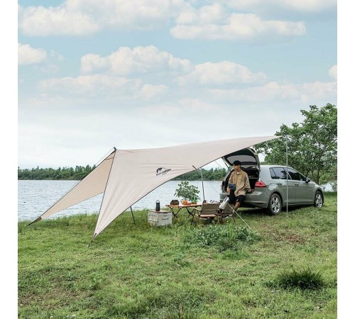Тент  Naturehike Car Rear Canopy NH21TM001, 590*340 см для кемпинга песочный  (с тремя стойками), 6927595777831