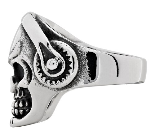 Кольцо ZIPPO, серебристое, в форме черепа, нержавеющая сталь, диаметр 21 мм