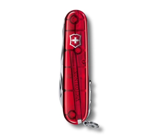 Нож перочинный VICTORINOX Huntsman, 91 мм, 15 функций, полупрозрачный красный