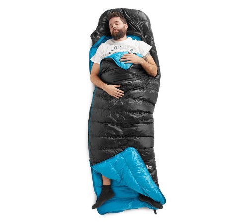Мешок спальный Naturehike CW400 NH18C400-D с гусинным пухом, размер L, черный, молния слева, 6927595761670L