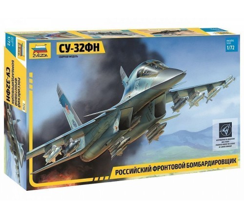 Сборная модель ZVEZDA Российский фронтовой бомбардировщик Су-32ФН, 1/72