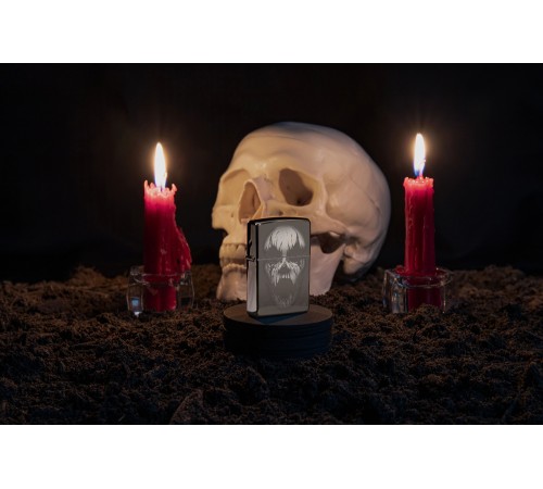 Зажигалка ZIPPO Screaming Monster с покрытием Black Ice®, латунь/сталь, черная, 38x13x57 мм