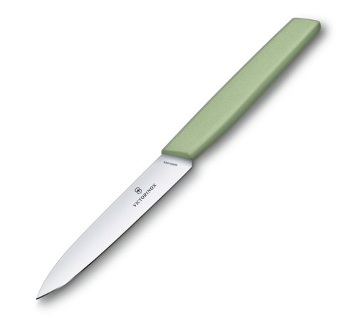 Нож для овощей VICTORINOX Swiss Modern, 10 см, нержавеющая сталь / синтетический материал, зелёный