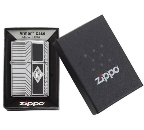 Зажигалка ZIPPO Armor® с покрытием High Polish Chrome, латунь/сталь, серебристая, 38x13x57 мм
