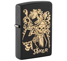 Зажигалка ZIPPO Skull Design с покрытием Black Matte, латунь/сталь, черная, 38x13x57 мм