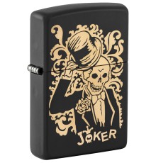 Зажигалка ZIPPO Skull Design с покрытием Black Matte, латунь/сталь, черная, 38x13x57 мм