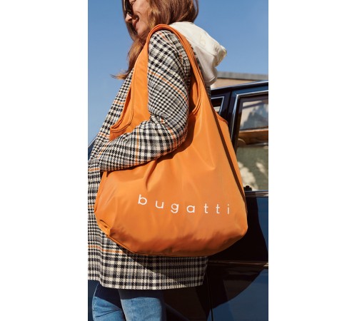 Сумка-шоппер BUGATTI Bona, оранжевая, полиэстер/сатиновый нейлон, 55х2х45 см, 23 л