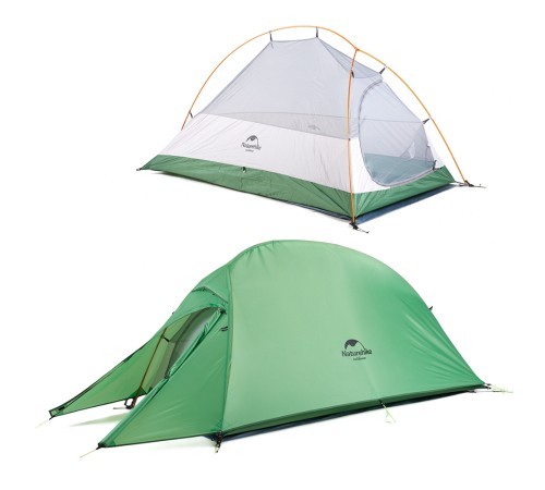 Палатка 2-местная Naturehike сверхлегкая + коврик Сloud up NH17T001-T, 20D , зеленый, 6927595732212