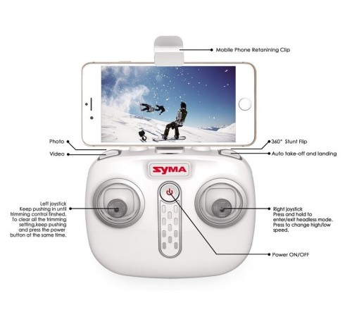 Р/У квадрокоптер Syma X22SW с FPV трансляцией Wi-Fi, 2.4G 6-AXIS  RTF