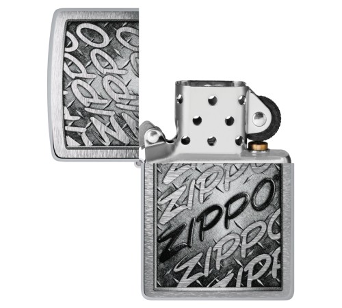 Зажигалка ZIPPO с покрытием Brushed Chrome, латунь/сталь, серебристая, 38x13x57 мм