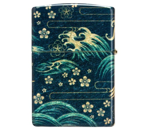 Зажигалка ZIPPO Eastern с покрытием 540 Tumbled Brass, латунь/сталь, зеленая, 38x13x57 мм