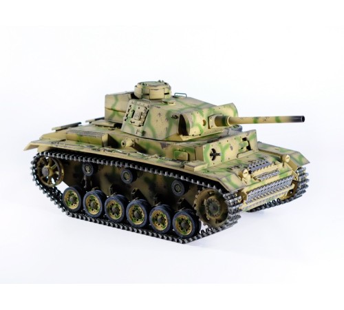 Р/У танк Taigen 1/16 Panzerkampfwagen III (Германия) дым, свет (для ИК боя) V3 2.4G RTR камуфляж