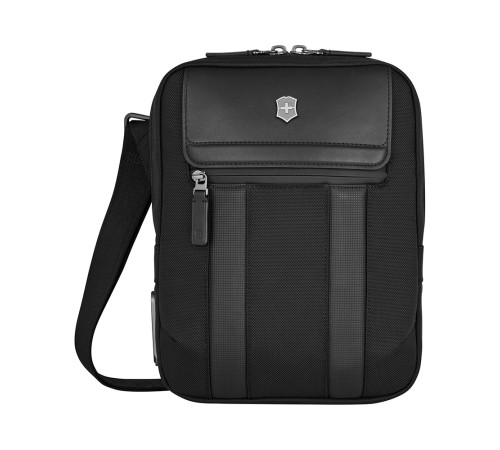 Сумка через плечо VICTORINOX Architecture Urban2 Crossbody Bag, черный, полиэстер/кожа, 22x9x28 см, 6 л