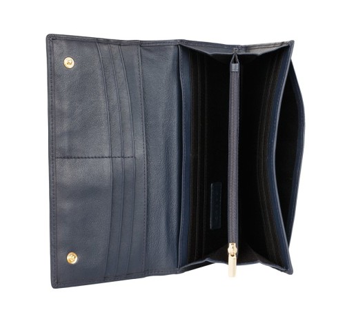 Кошелёк Cross Monaco Navy, кожа наппа, гладкая, цвет тёмно-синий, 20 x 11 x 2,5 см