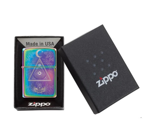 Зажигалка ZIPPO Classic с покрытием Multi Color, латунь/сталь, разноцветная, глянцевая, 38x13x57 мм