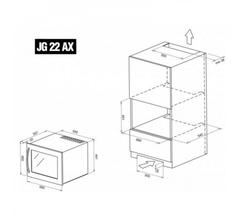 Винный шкаф компрессорный встраиваемый Ip Industrie Jg 22-6 Ax