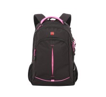 Рюкзак SWISSGEAR, черный/фуксия, фьюжн/2 мм рипстоп, 32x15x46 см, 22 л