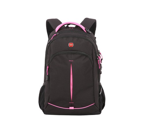 Рюкзак SWISSGEAR, черный/фуксия, фьюжн/2 мм рипстоп, 32x15x46 см, 22 л