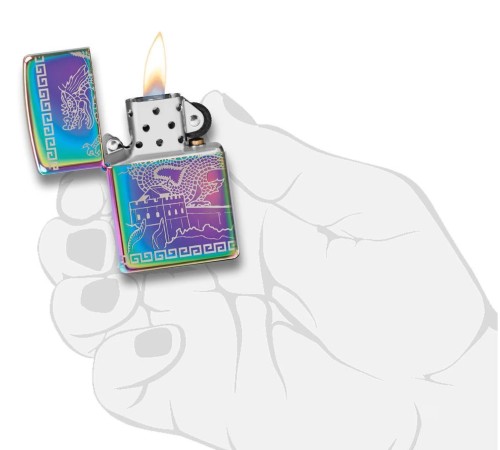 Зажигалка ZIPPO Classic с покрытием Multi Color, латунь/сталь, разноцветная, глянцевая, 38x13x57 мм
