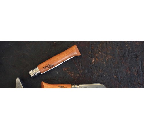 Нож Opinel №9, углеродистая сталь, рукоять из дерева бука, блистер, 000623