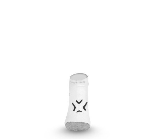 Носки Lasting RUN 009, microfiber+polypropylene, белый с черной полоской, размер S, RUN009-S