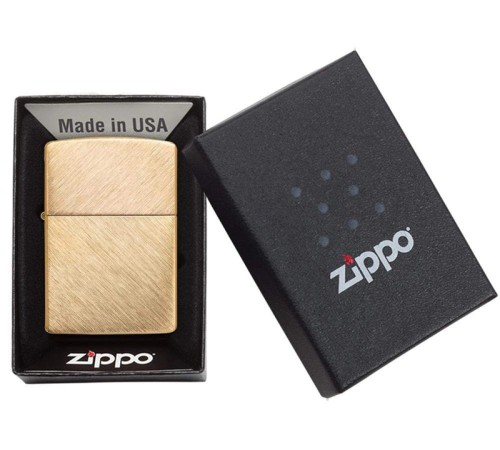 Зажигалка ZIPPO Classic с покрытием Herringbone Sweep Brass, латунь/сталь, золотистая, 38x13x57 мм