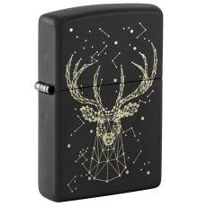 Зажигалка ZIPPO Deer с покрытием Black Matte, латунь/сталь, черная, матовая, 38x13x57 мм