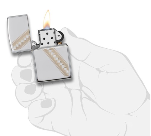 Зажигалка ZIPPO Classic с покрытием High Polish Chrome, латунь/сталь, серебристая, 36x12x56 мм