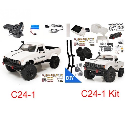 Радиоуправляемая машина WPL пикап Hilux (белый) 4WD 2.4G 1/16 KIT