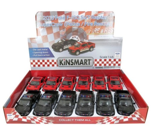 Машина Kinsmart 1:40 Ford F-150 Police Fire Rescue в асс. инерция (1/12шт.) б/к