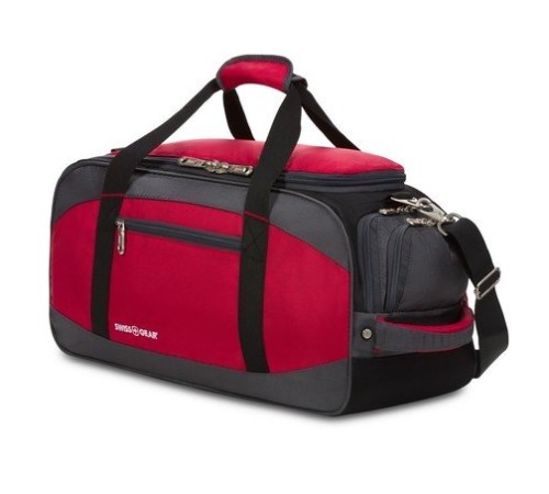 Сумка спортивная SWISSGEAR, красный/серый/чёрный, полиэстер 1200D, 52х25х30 см, 39 л