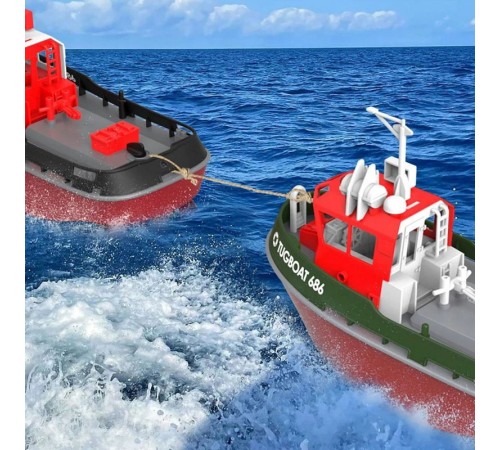 Радиоуправляемый буксир Heng Long Tugboat  (черный) 2.4G 1/72 RTR