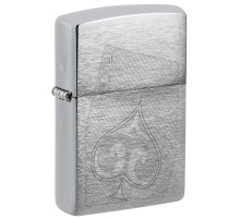 Зажигалка ZIPPO с покрытием Brushed Chrome, латунь/сталь, серебристая, матовая, 38x13x57 мм