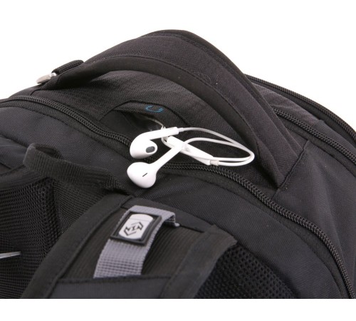 Рюкзак SWISSGEAR, 15”,чёрный/синий, полиэстер 900D/рипстоп, 36x19x47 см, 32 л