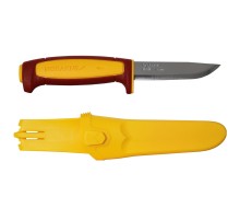 Нож Morakniv Basic 511 лимитированный 2023 углеродистая сталь, пласт. ручка (красная) желтая вставка, 14146