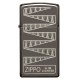 Зажигалка 65th Anniversary Zippo Slim® с покрытием Black Ice®, латунь/сталь, чёрная, 29x10x60 мм