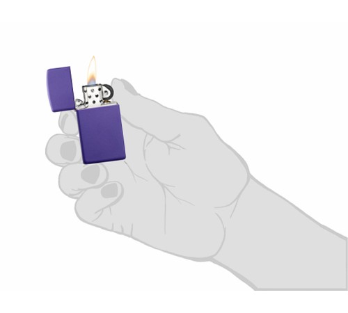 Зажигалка ZIPPO Slim® с покрытием Purple Matte, латунь/сталь, фиолетовая, матовая, 29x10x60 мм