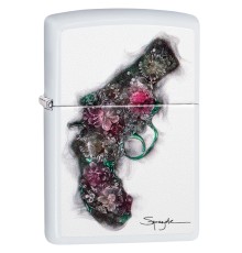 Зажигалка ZIPPO Spazuk с покрытием White Matte, латунь/сталь, белая, матовая, 38x13x57 мм