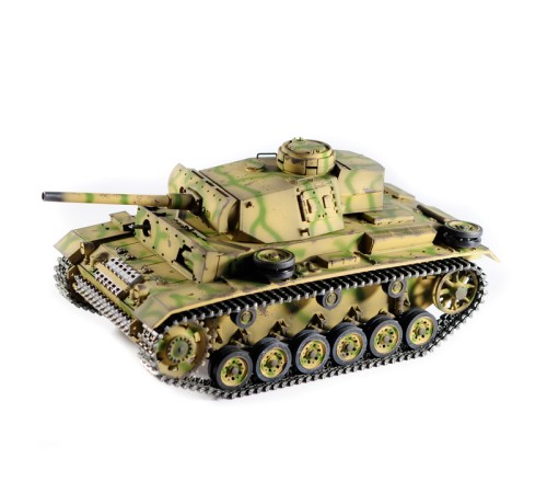 Р/У танк Taigen 1/16 Panzerkampfwagen III (Германия) дым, свет (для ИК боя) V3 2.4G RTR камуфляж