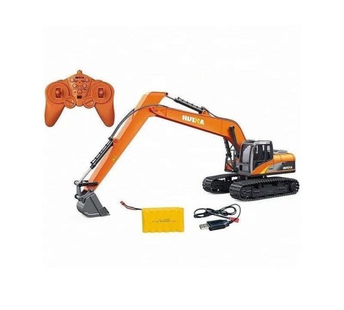Радиоуправляемый экскаватор HUI NA TOYS, длиннорукий, оранжевый 2.4G 15CH 1/14 RTR