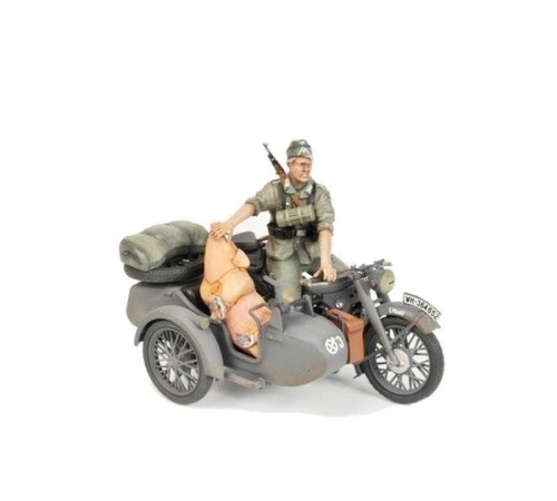 Сборная модель ZVEZDA Немецкий мотоцикл с коляской и экипажем БМВ Р-12, 1/35