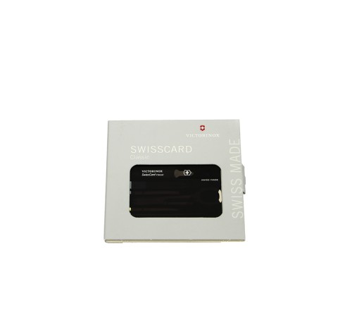 Швейцарская карточка VICTORINOX SwissCard Classic, 10 функций, полупрозрачная чёрная