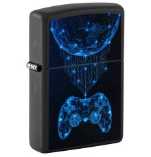 Зажигалка ZIPPO Gaming с покрытием Black Matte, латунь/сталь, черная, матовая, 38x13x57 мм