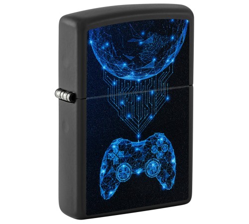 Зажигалка ZIPPO Gaming с покрытием Black Matte, латунь/сталь, черная, матовая, 38x13x57 мм