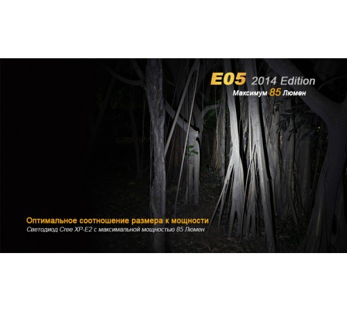 Фонарь Fenix E05 (2014 Edition) Cree XP-E2 R3 LED, черный, E05XP-E2R3