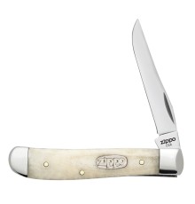 Нож перочинный ZIPPO Smooth Natural Bone Mini Trapper, 89 мм, цвет слоновой кости + ЗАЖИГАЛКА 207
