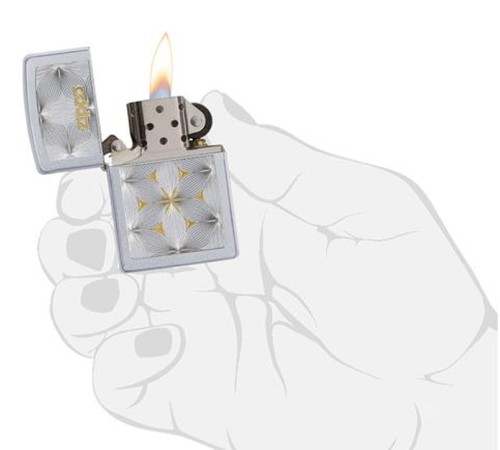Зажигалка ZIPPO Classic с покрытием Satin Chrome™, латунь/сталь, серебристая, матовая, 36x12x56 мм