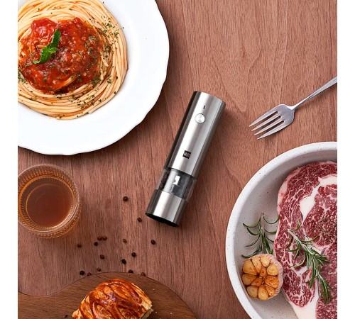 Мини мельница электрическая для специй Huohou silver, 14 см