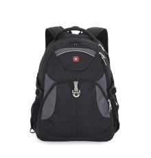 Рюкзак WENGER, 15”, черный/серый, полиэстер, 34х17х47, 32 л